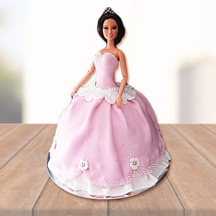 white barbie doll cake